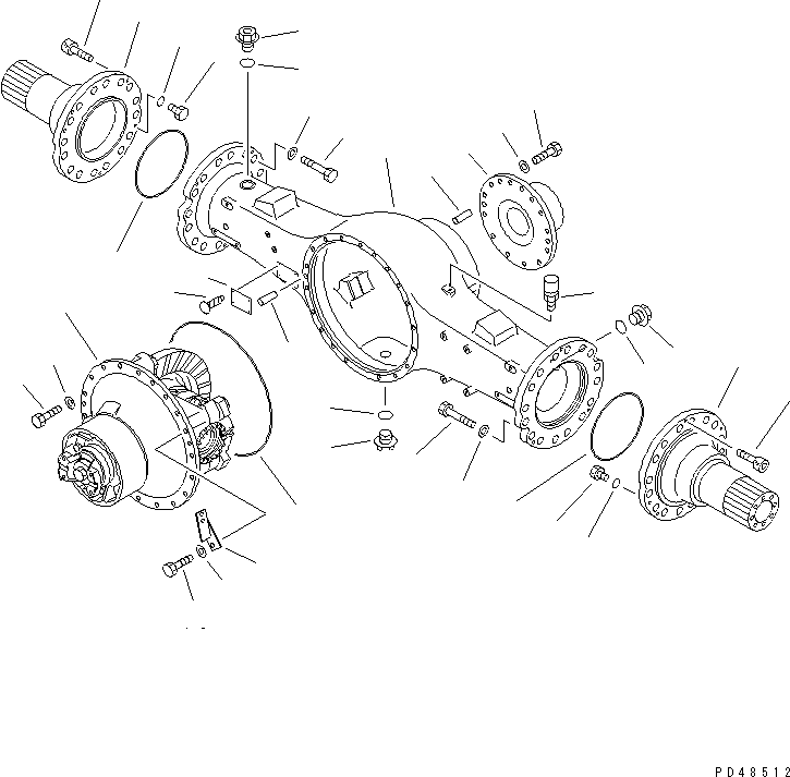 Wheel Loaders Komatsu / WA400-3-X S/N 60001-62999(wa400-0r) / REAR AXLE HOUSING(#60001-)(090080 : 3201)