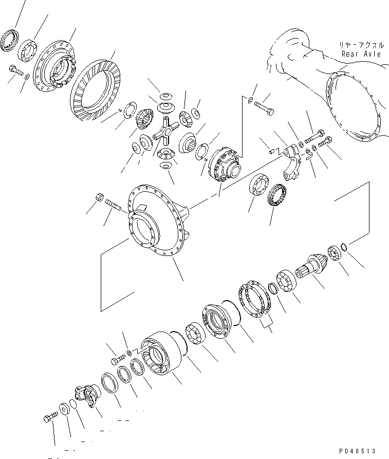 Wheel Loaders Komatsu / WA400-3-X S/N 60001-62999(wa400-0r) / REAR DIFFERENTIAL(#60001-)(090090 : 3211)