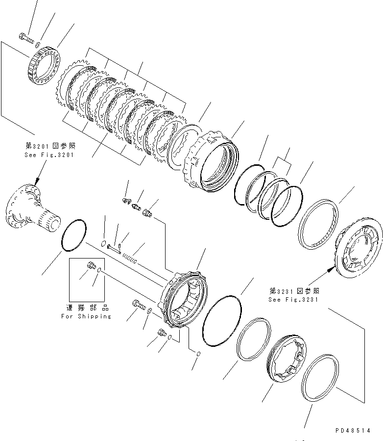 Wheel Loaders Komatsu / WA400-3-X S/N 60001-62999(wa400-0r) / REAR WHEEL BRAKE(#60001-)(090100 : 3221)