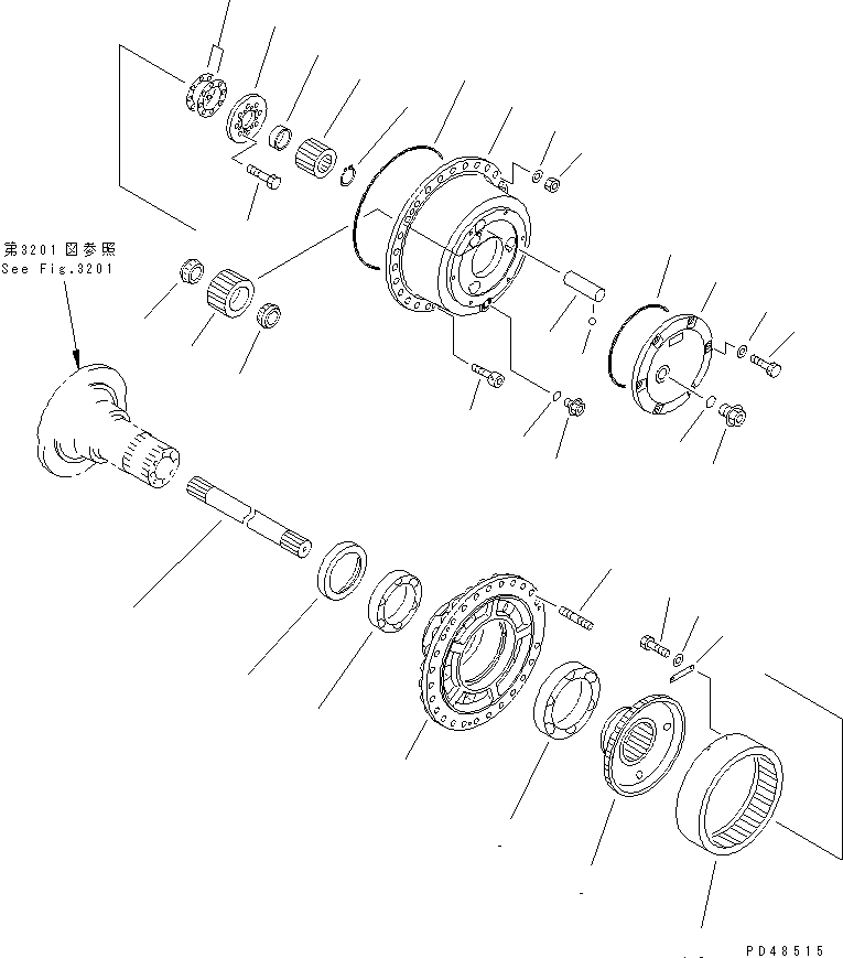 Wheel Loaders Komatsu / WA400-3-X S/N 60001-62999(wa400-0r) / REAR FINAL DRIVE(#60001-)(090110 : 3231)