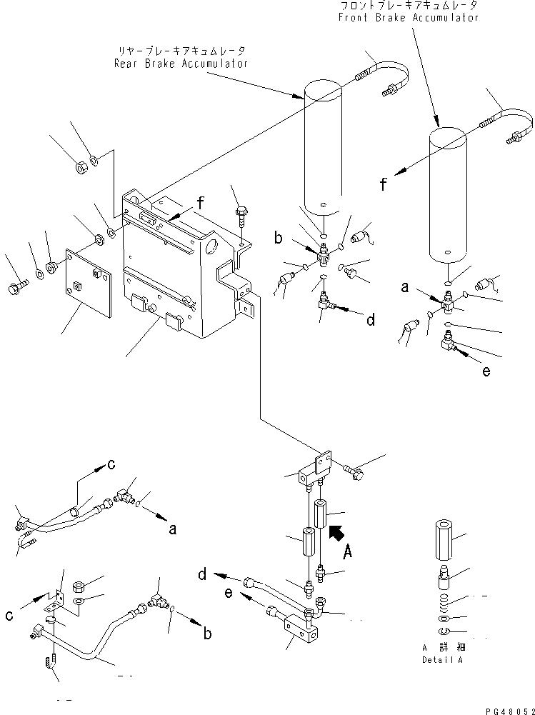 Wheel Loaders Komatsu / WA400-3-X S/N 60001-62999(wa400-0r) / BRAKE OIL PIPING (ACCUMULATOR CHARGE VALVE TO ACCUMULATOR)(#60001-)(090150 : 3502)
