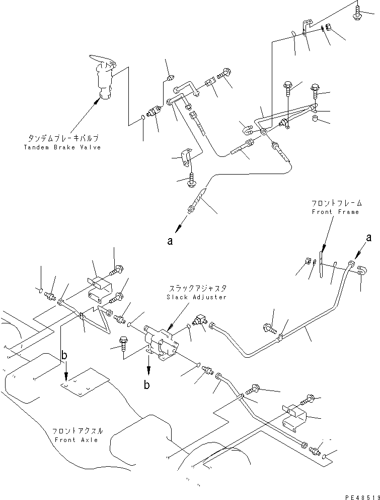 Wheel Loaders Komatsu / WA400-3-X S/N 60001-62999(wa400-0r) / BRAKE OIL PIPING (FRONT BRAKE LINE)(#60001-)(090180 : 3521)