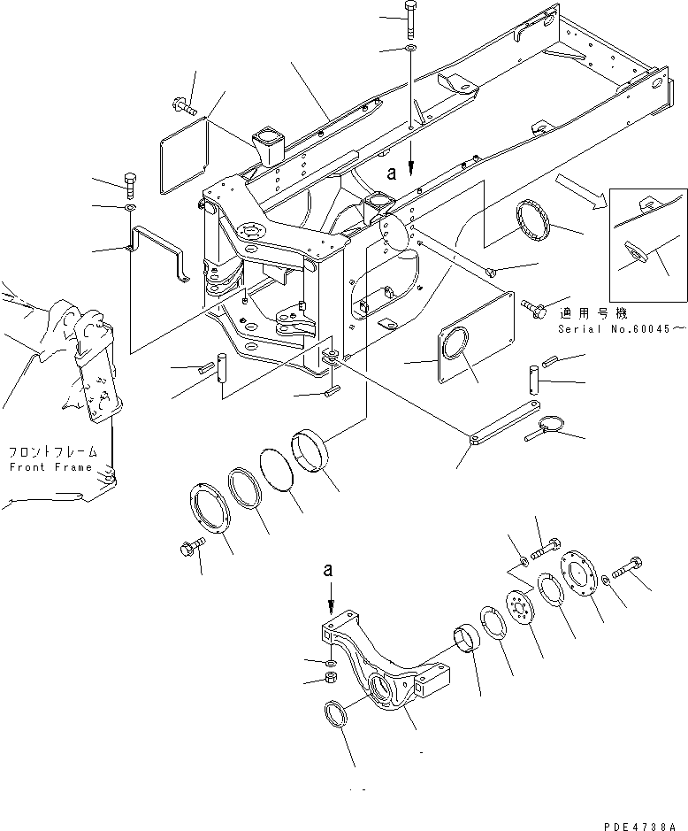 Wheel Loaders Komatsu / WA400-3-X S/N 60001-62999(wa400-0r) / REAR FRAME(#60001-)(150070 : 5021)