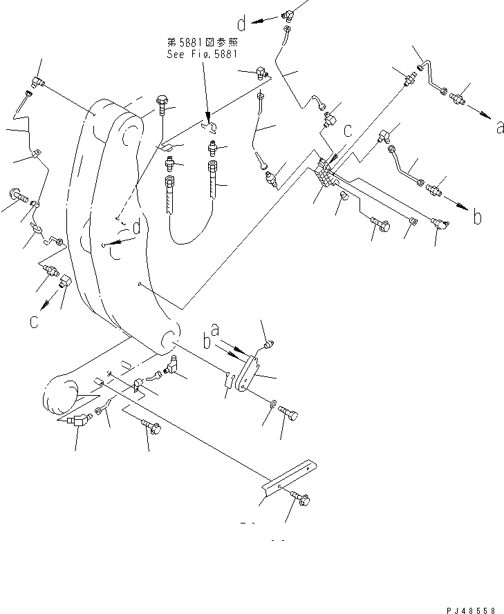 Wheel Loaders Komatsu / WA400-3-X S/N 60001-62999(wa400-0r) / AUTO GREASE SYSTEM (BELLCRANK LINE)(#60001-)(150730 : 5885)
