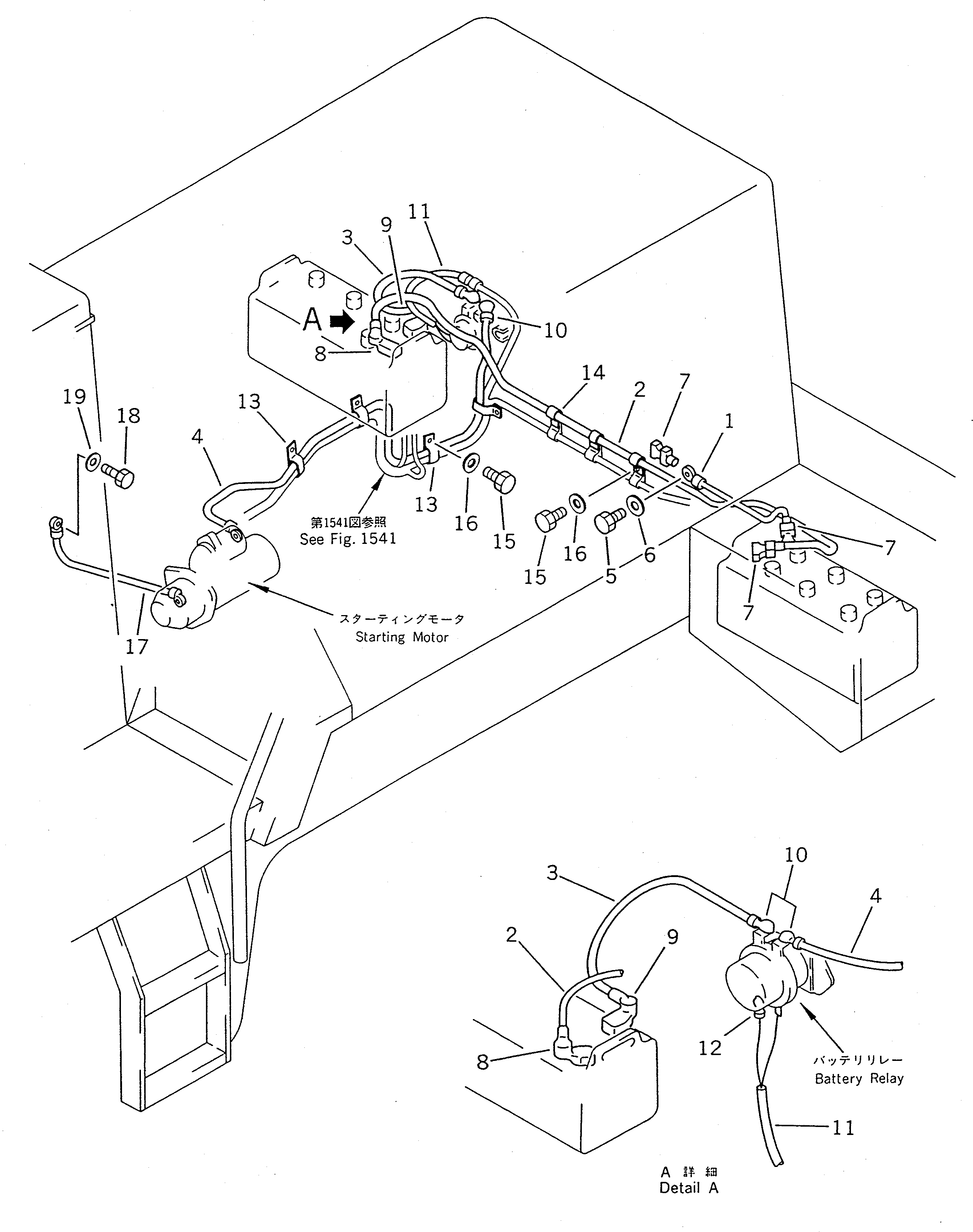 Wheel Loaders Komatsu / WA400-1 S/N 10001-UP (Overseas Version)(wa400-1c) / ELECTRICAL SYSTEM (BATTERY LINE)(030220 : 1551)