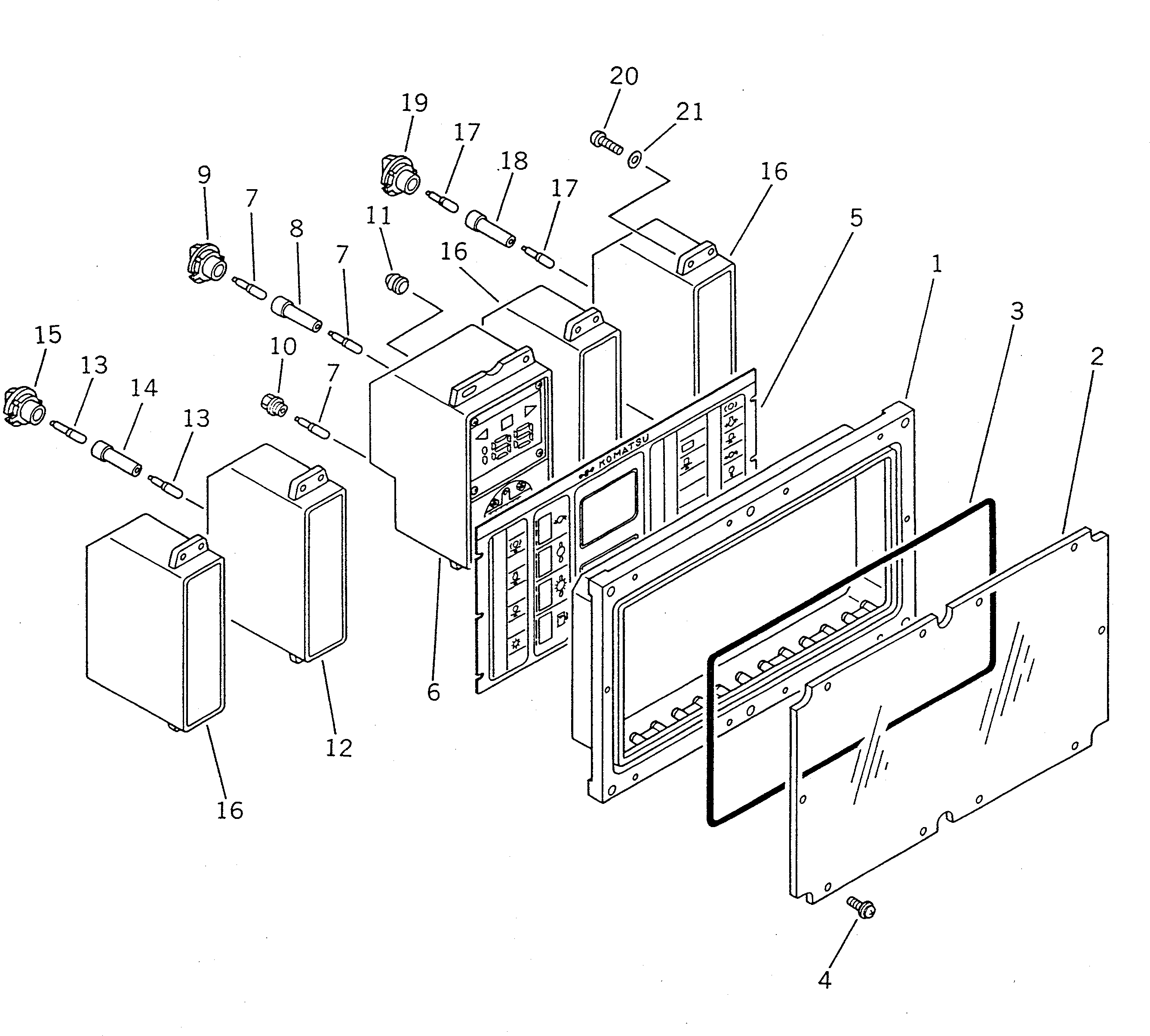 Wheel Loaders Komatsu / WA400-1 S/N 10001-UP (Overseas Version)(wa400-1c) / MONITOR PANEL(030250 : 1601)