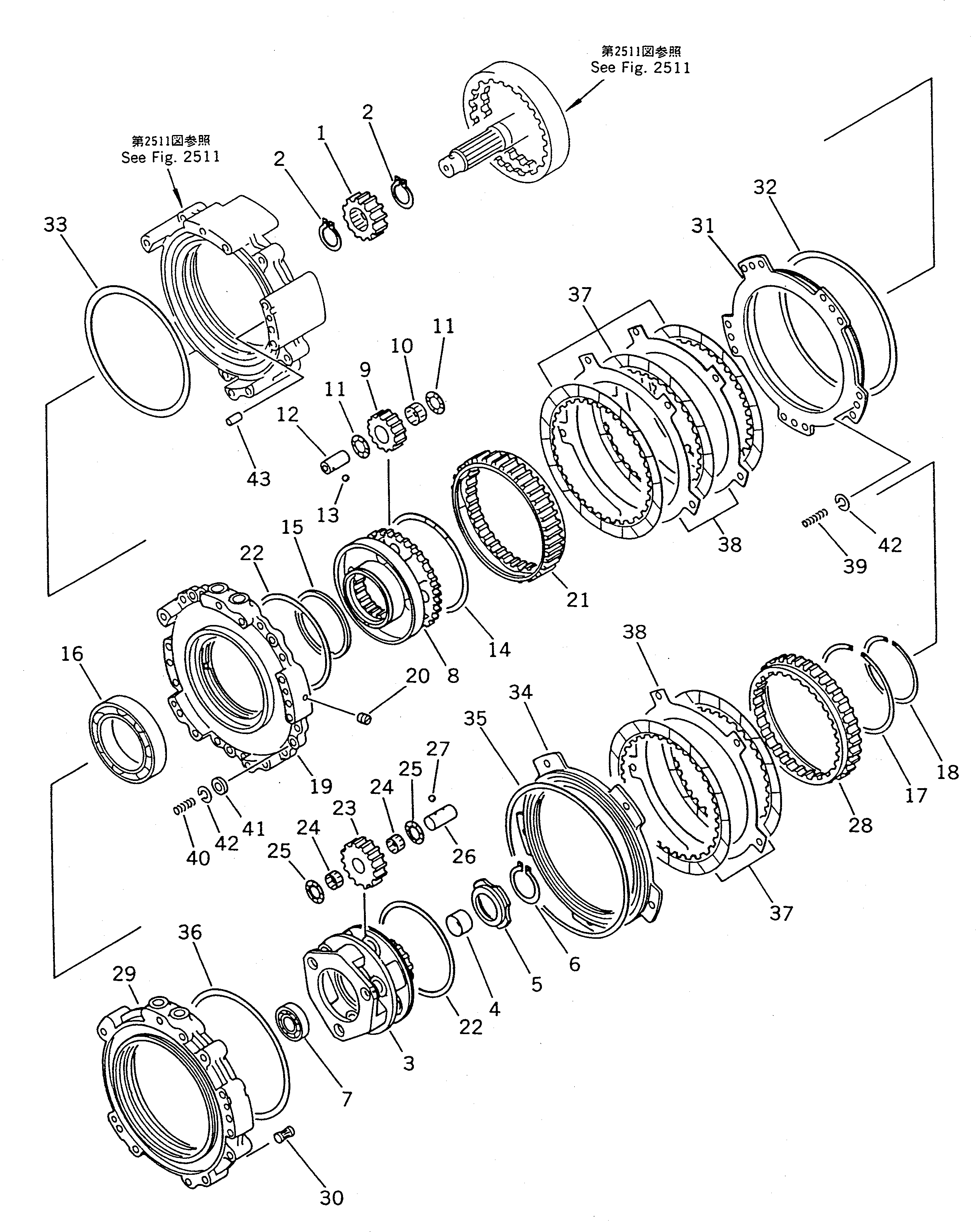 Wheel Loaders Komatsu / WA400-1 S/N 10001-UP (Overseas Version)(wa400-1c) / TRANSMISSION (FORWARD AND 4TH CLUTCH)(060060 : 2512)
