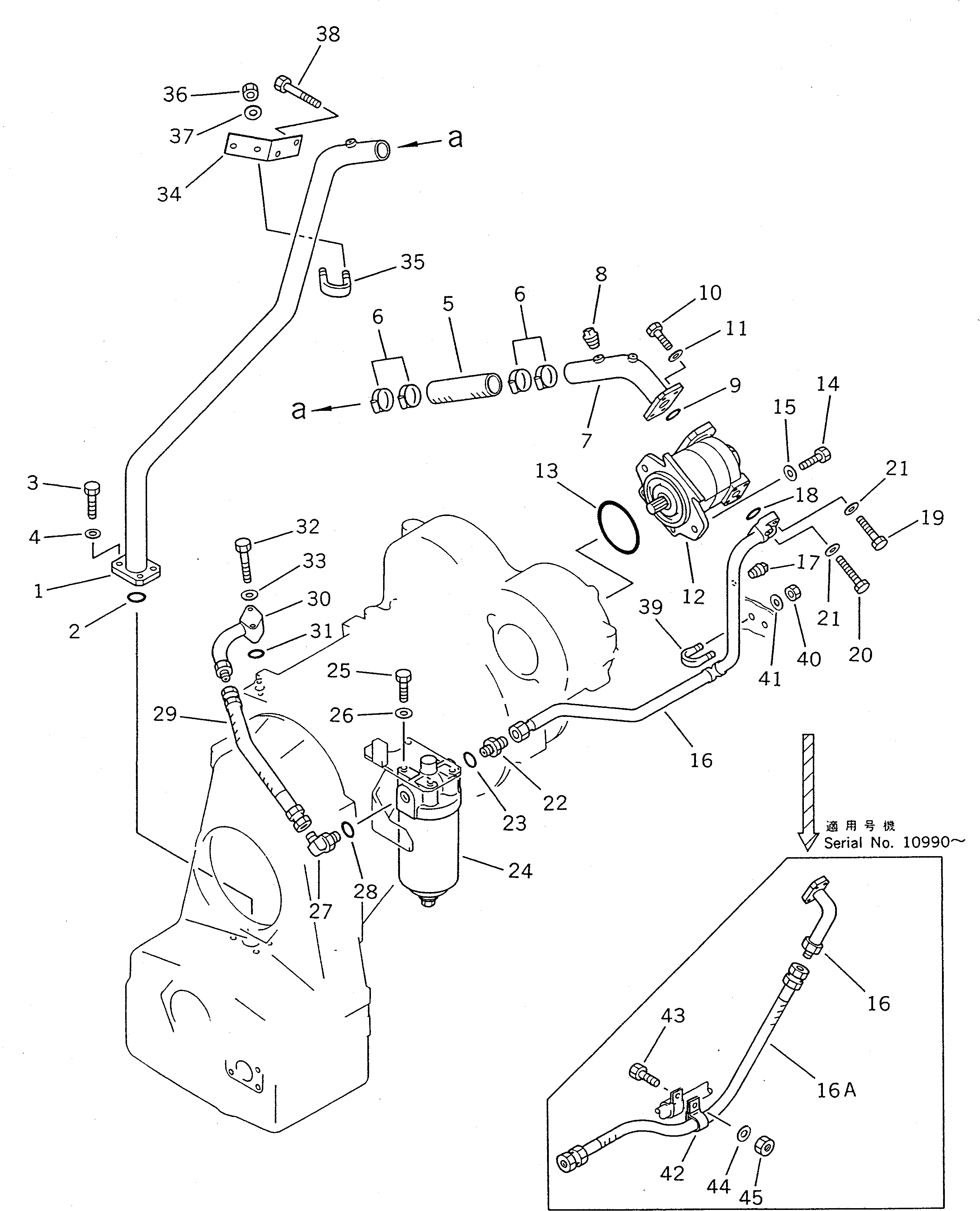 Wheel Loaders Komatsu / WA400-1 S/N 10001-UP (Overseas Version)(wa400-1c) / TORQFLOW PIPING (1/2)(060170 : 2711)