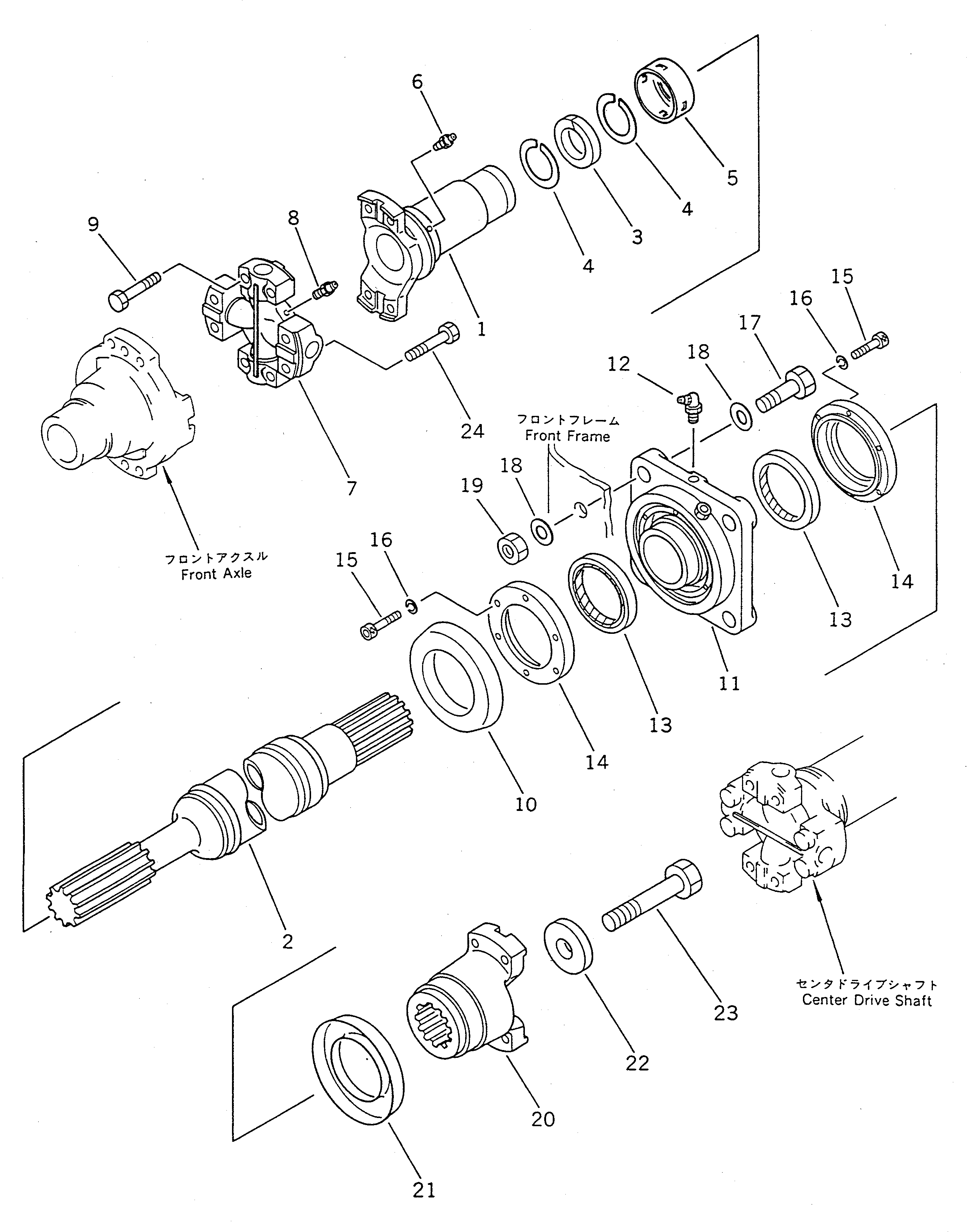 Wheel Loaders Komatsu / WA400-1 S/N 10001-UP (Overseas Version)(wa400-1c) / DRIVE SHAFT (FRONT)(090010 : 3001)