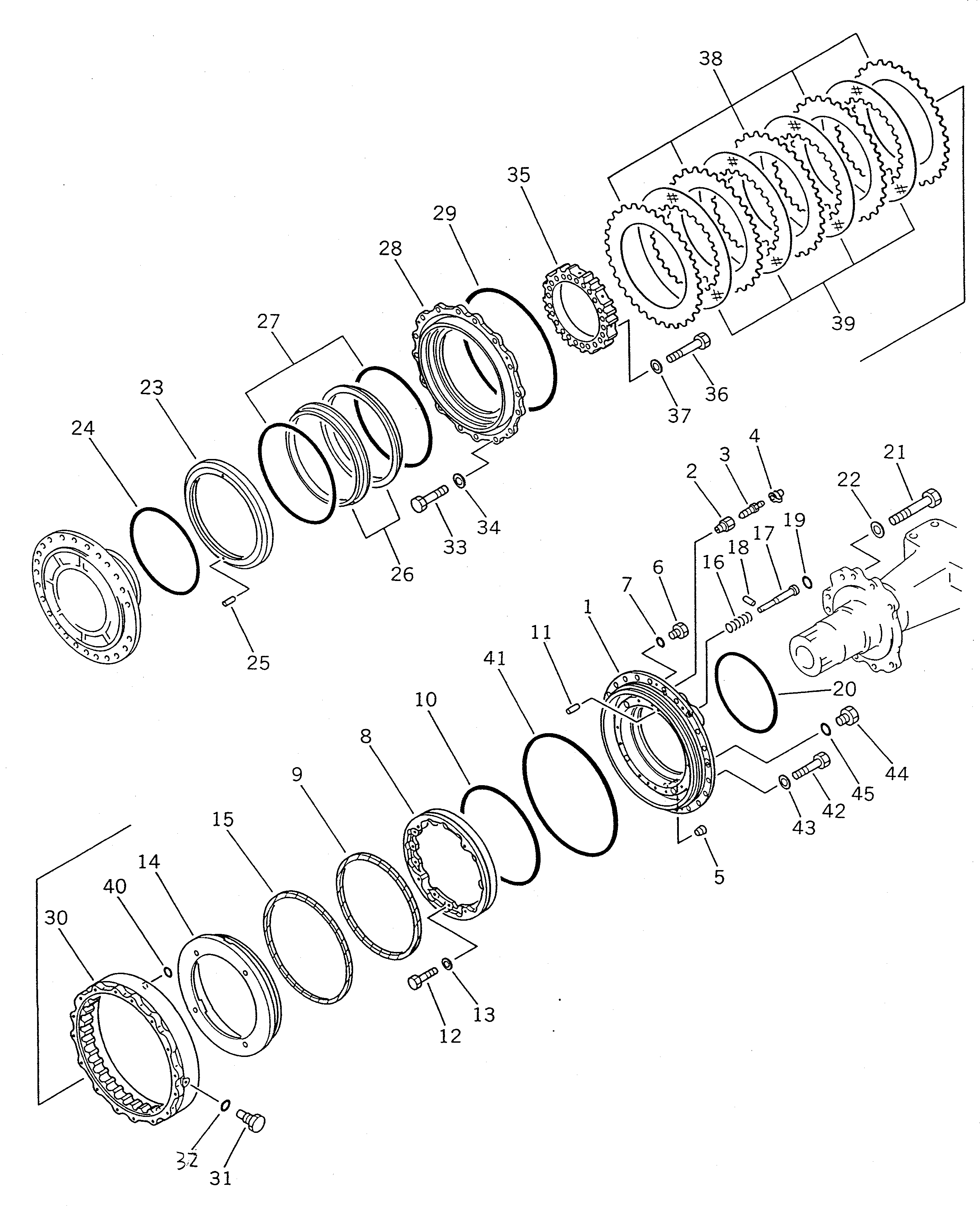Wheel Loaders Komatsu / WA400-1 S/N 10001-UP (Overseas Version)(wa400-1c) / FRONT WHEEL BRAKE(090060 : 3121)