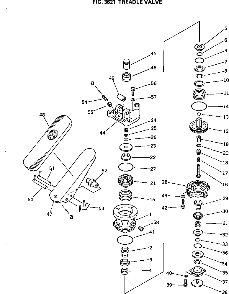 Wheel Loaders Komatsu / WA400-1 S/N 10001-UP (Overseas Version)(wa400-1c) / TREADLE VALVE(090290 : 3621)
