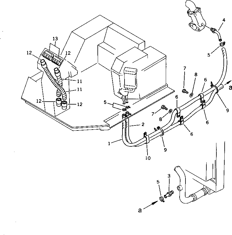Wheel Loaders Komatsu / WA400-1 S/N 10001-UP (Overseas Version)(wa400-1c) / AIR CONDITIONER PIPING (DENSO) (3/5)(150460 : 5523)