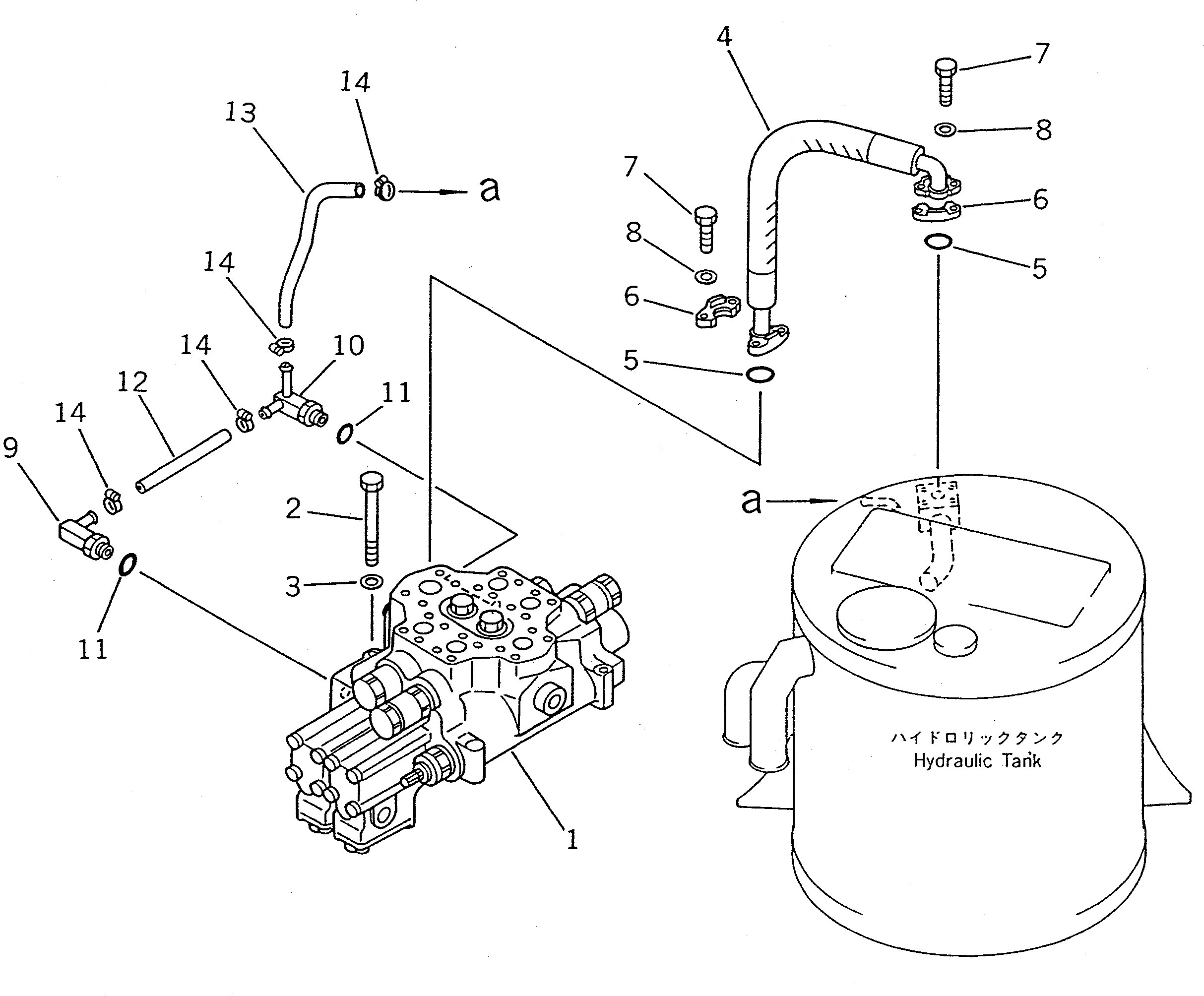Wheel Loaders Komatsu / WA400-1 S/N 10001-UP (Overseas Version)(wa400-1c) / HYDRAULIC PIPING (CONTROL VALVE TO TANK)(180160 : 6402)