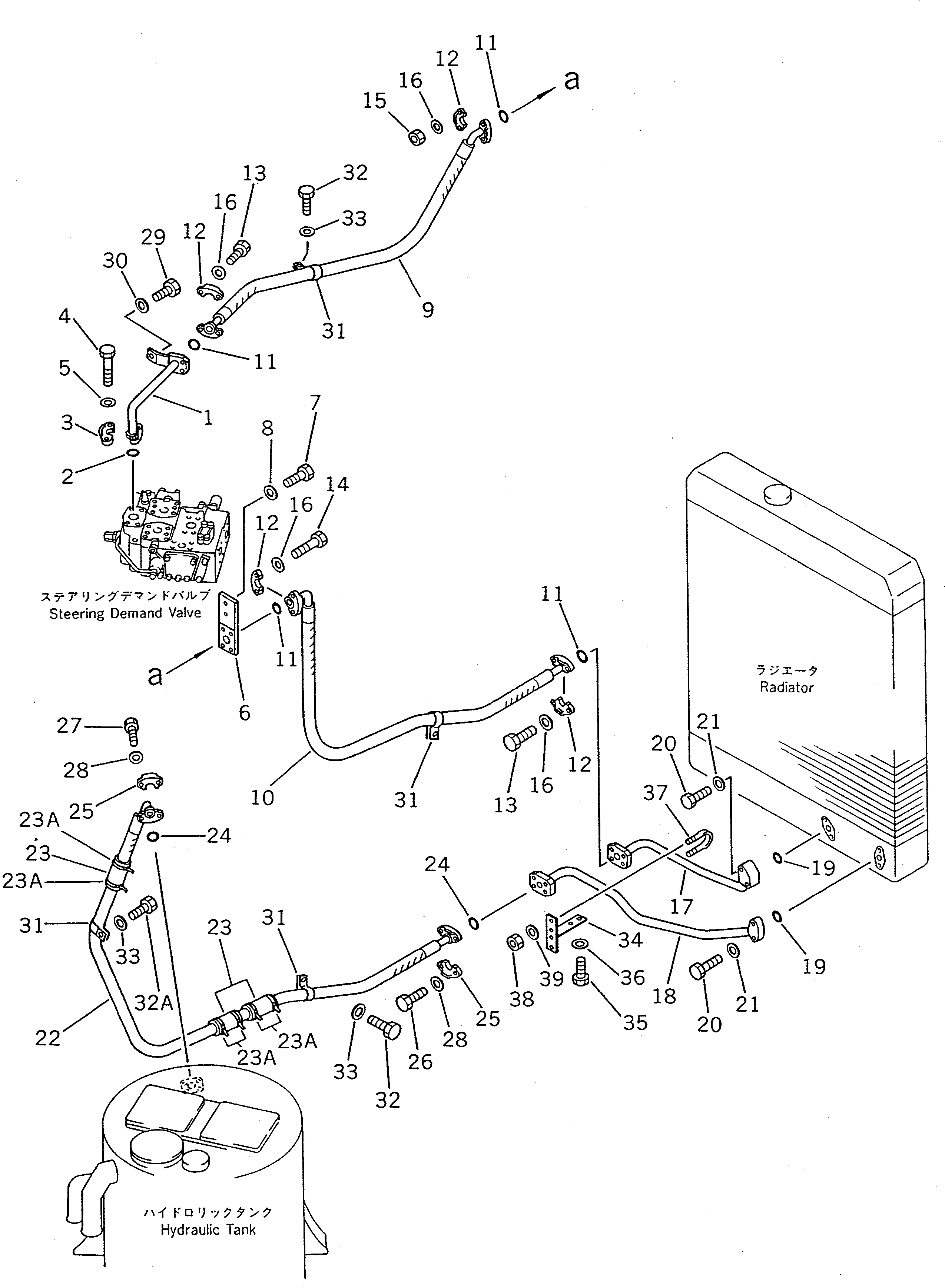 Wheel Loaders Komatsu / WA400-1 S/N 10001-UP (Overseas Version)(wa400-1c) / HYDRAULIC PIPING (COOLING LINE)(180190 : 6441)