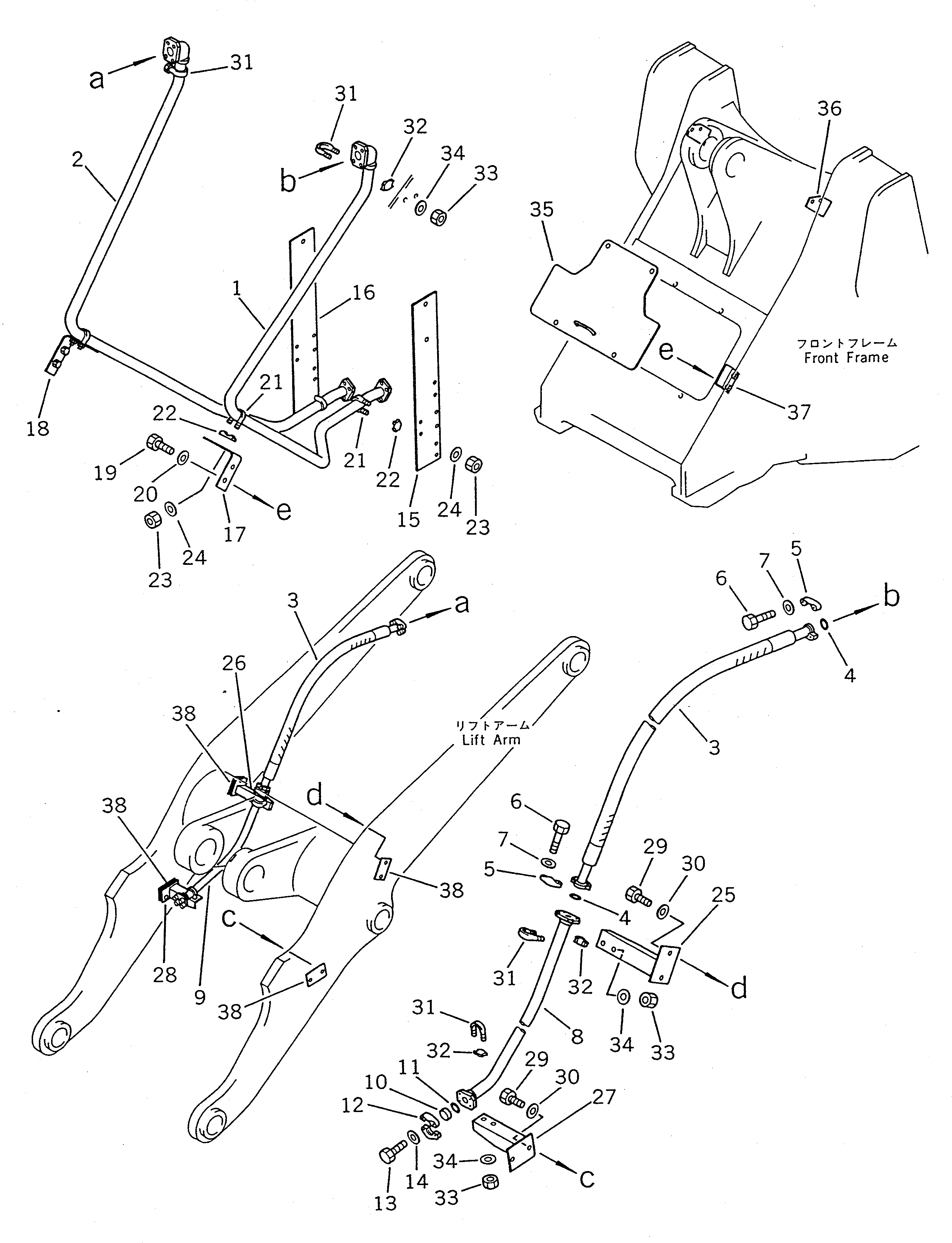Wheel Loaders Komatsu / WA400-1 S/N 10001-UP (Overseas Version)(wa400-1c) / HYDRAULIC PIPING (ATTACHMENT PIPING 2/2)(180210 : 6472)