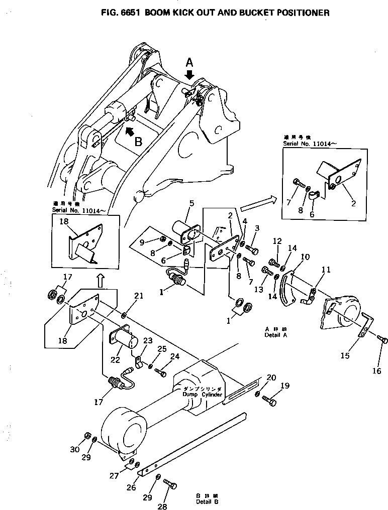 Wheel Loaders Komatsu / WA400-1 S/N 10001-UP (Overseas Version)(wa400-1c) / BOOM KICK OUT AND BUCKET POSITIONER(180240 : 6651)