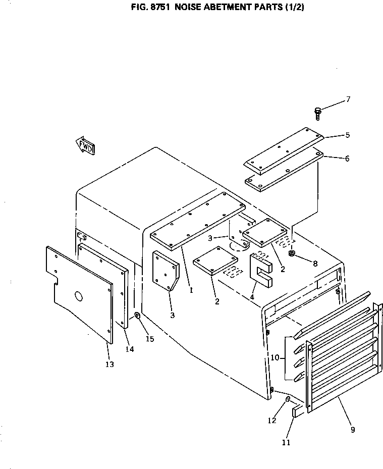 Wheel Loaders Komatsu / WA400-1 S/N 10001-UP (Overseas Version)(wa400-1c) / NOISE ABETMENT PARTS (1/2)(240400 : 8751)