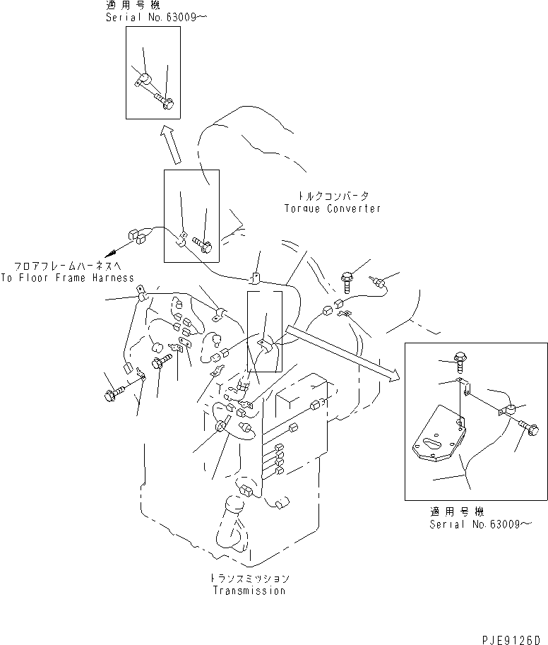 Wheel Loaders Komatsu / WA400-3-H S/N 63001-UP(wa400-7r) / TORQUE CONVERTER AND TRANSMISSION (TRANSMISSION HARNESS)(150050 : F4300-01A1)