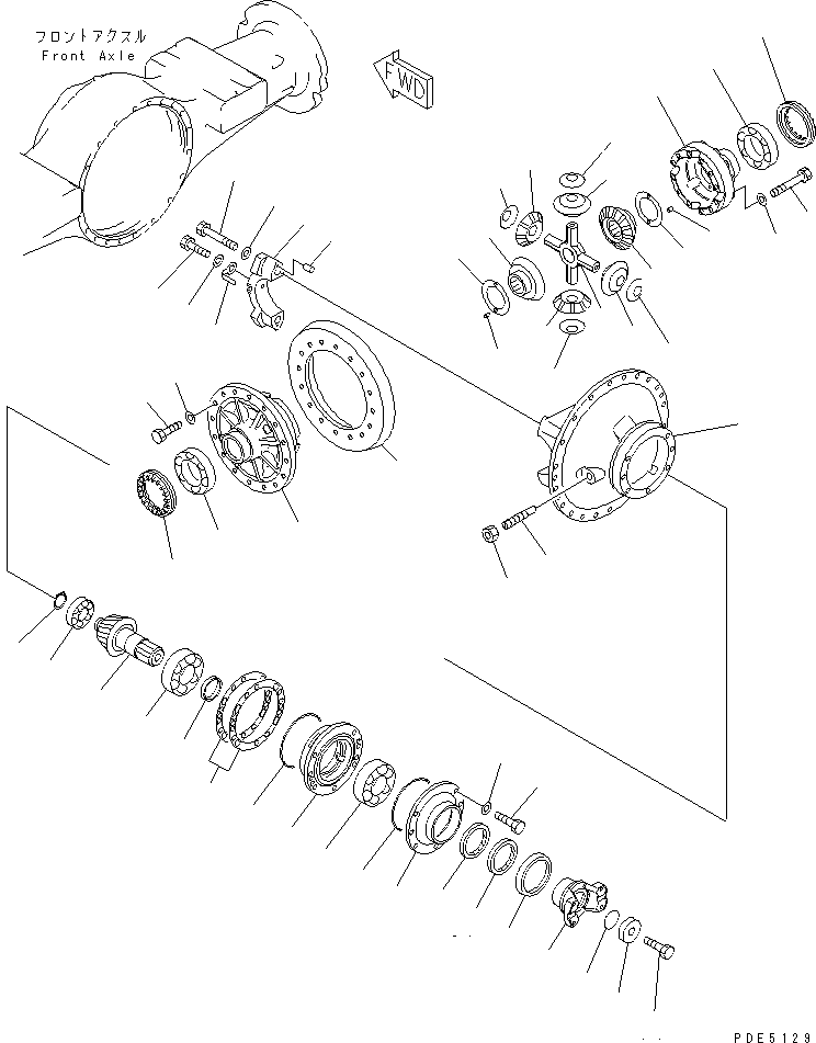 Wheel Loaders Komatsu / WA400-3-H S/N 63001-UP(wa400-7r) / FRONT AXLE (FRONT DIFFERENTIAL)(150540 : F4400-03A0)