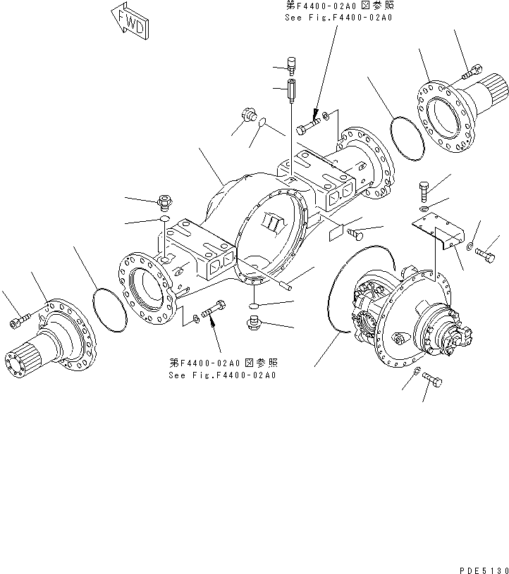 Wheel Loaders Komatsu / WA400-3-H S/N 63001-UP(wa400-7r) / FRONT AXLE (FRONT AXLE HOUSING)(150560 : F4400-04A0)