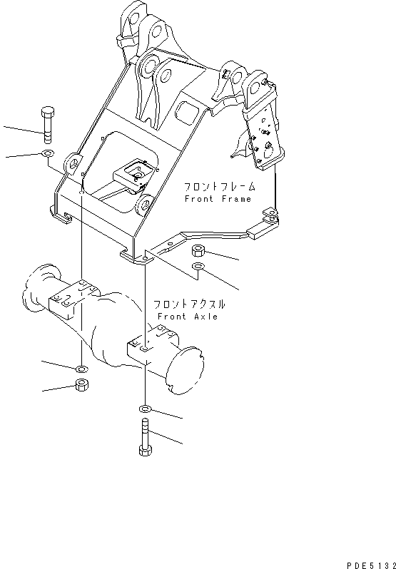 Wheel Loaders Komatsu / WA400-3-H S/N 63001-UP(wa400-7r) / FRONT AXLE MOUNTING PARTS(150590 : F4400-52A0)