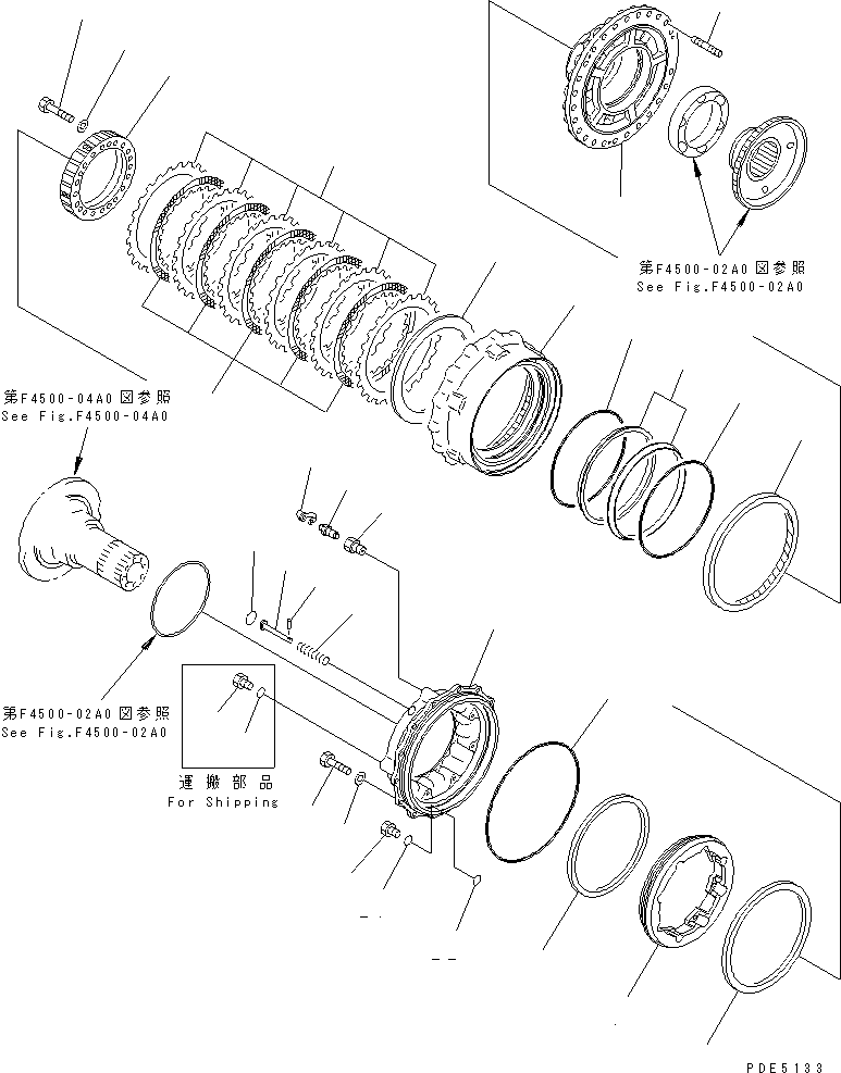 Wheel Loaders Komatsu / WA400-3-H S/N 63001-UP(wa400-7r) / REAR AXLE (REAR WHEEL BRAKE)(150600 : F4500-01A0)