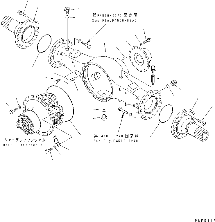 Wheel Loaders Komatsu / WA400-3-H S/N 63001-UP(wa400-7r) / REAR AXLE (REAR AXLE HOUSING)(150660 : F4500-04A0)