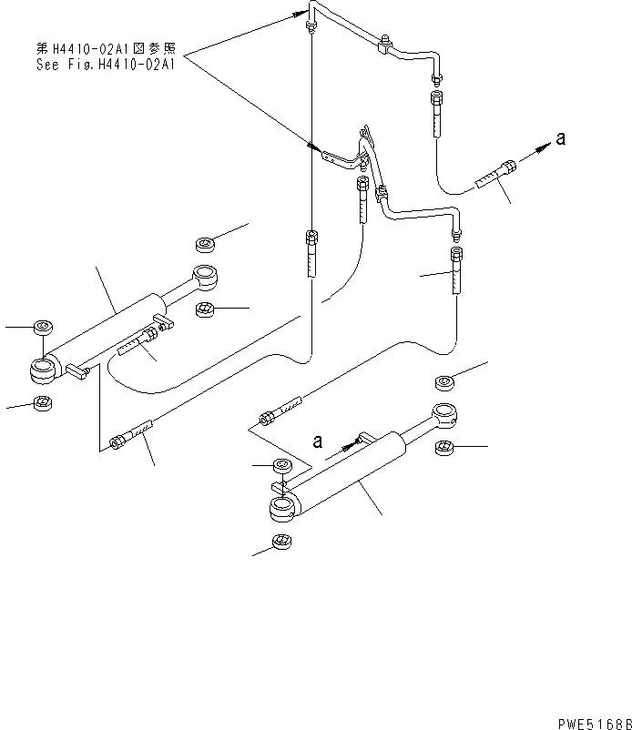 Wheel Loaders Komatsu / WA400-3-H S/N 63001-UP(wa400-7r) / STEERING CYLINDER (STEERING CYLINDER LINE)(210080 : J4140-01A0)