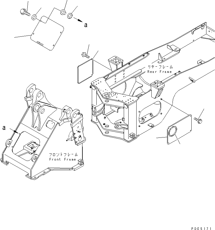 Wheel Loaders Komatsu / WA400-3-H S/N 63001-UP(wa400-7r) / LOCK AND COVER (FRONT AND REAR FRAME COVER)(210110 : J4190-02A0)