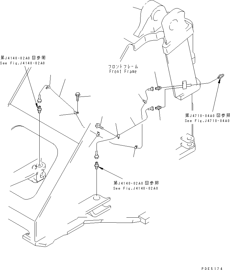 Wheel Loaders Komatsu / WA400-3-H S/N 63001-UP(wa400-7r) / REMOTE GREASE (STEERING CYLINDER)(210150 : J4710-02A0)