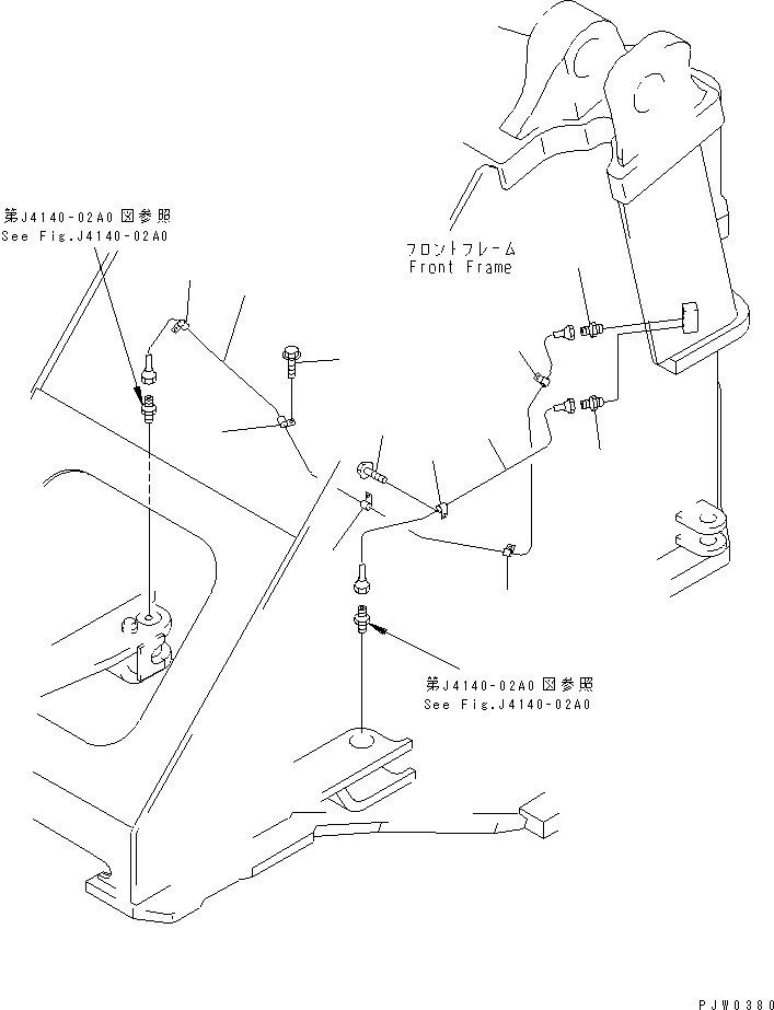 Wheel Loaders Komatsu / WA400-3-H S/N 63001-UP(wa400-7r) / REMOTE GREASE (STEERING CYLINDER) (WITH AUTO GREASE SYSTEM)(210190 : J4710-07A1)