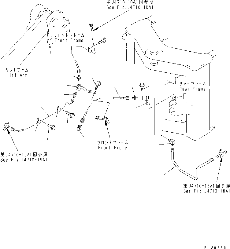 Wheel Loaders Komatsu / WA400-3-H S/N 63001-UP(wa400-7r) / REMOTE GREASE (FRONT FRAME LINE) (WITH AUTO GREASE SYSTEM)(210290 : J4710-17A1)