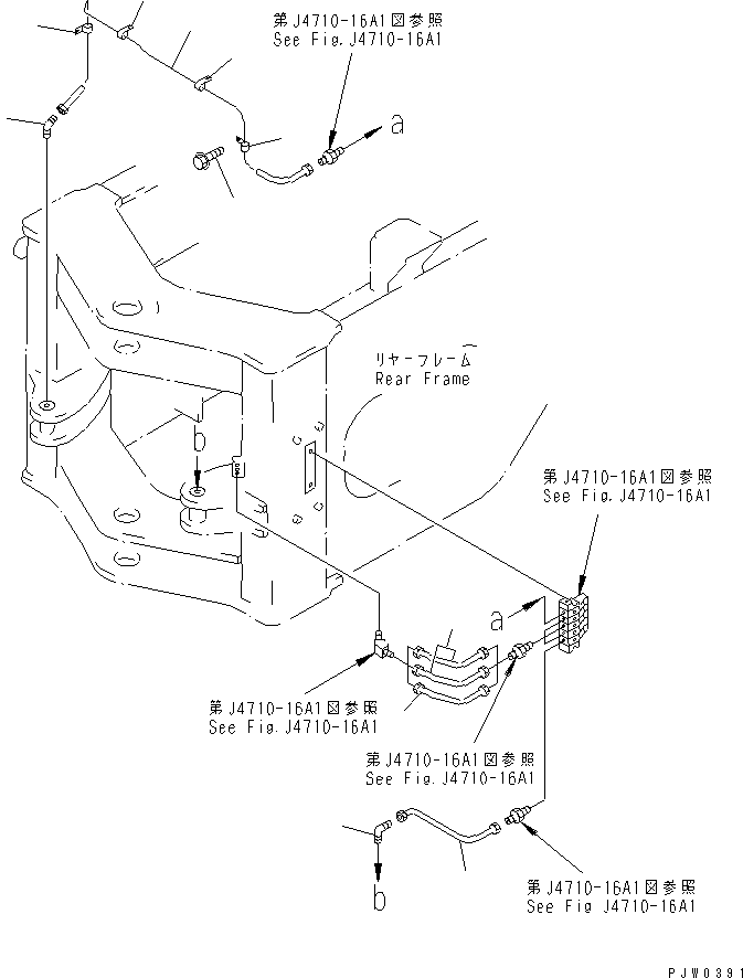 Wheel Loaders Komatsu / WA400-3-H S/N 63001-UP(wa400-7r) / REMOTE GREASE (STEERING PIN LINE) (WITH AUTO GREASE SYSTEM)(210300 : J4710-18A1)