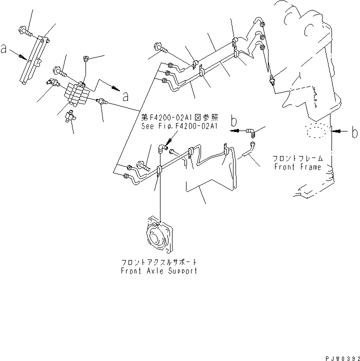 Wheel Loaders Komatsu / WA400-3-H S/N 63001-UP(wa400-7r) / REMOTE GREASE (FRONT FRAME HINGE PIN LINE) (WITH AUTO GREASE     SYSTEM)(210310 : J4710-19A1)