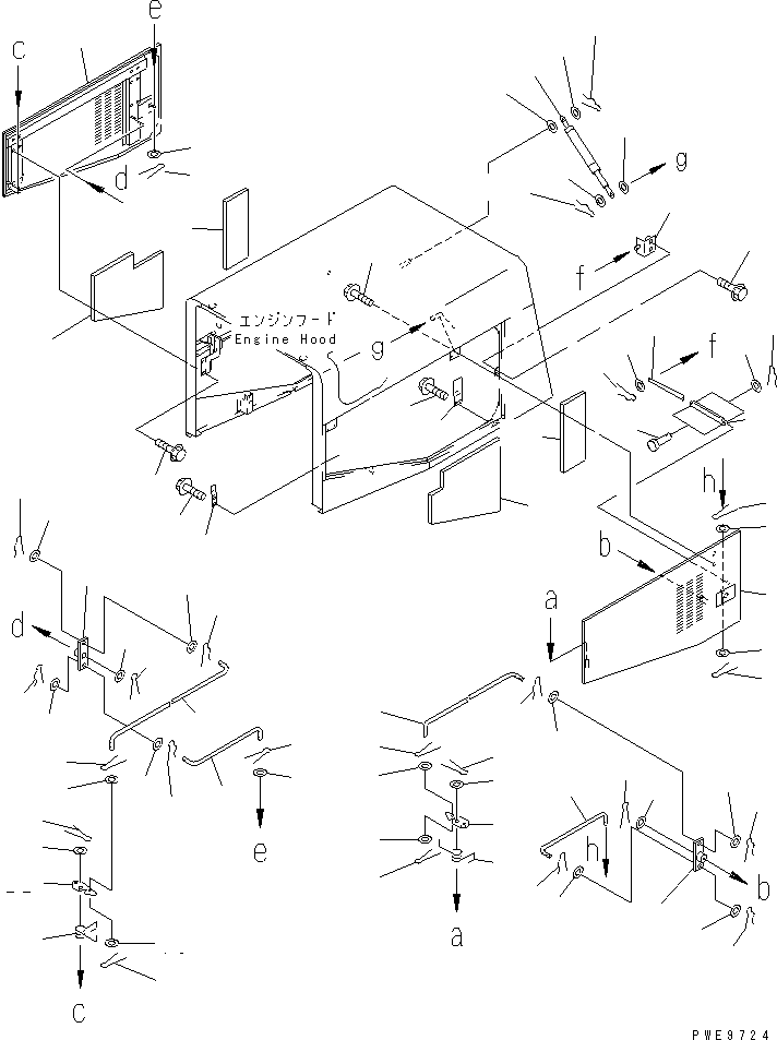 Wheel Loaders Komatsu / WA400-3-H S/N 63001-UP(wa400-7r) / HOOD DOOR(#64001-)(270210 : M4110-01A0A)
