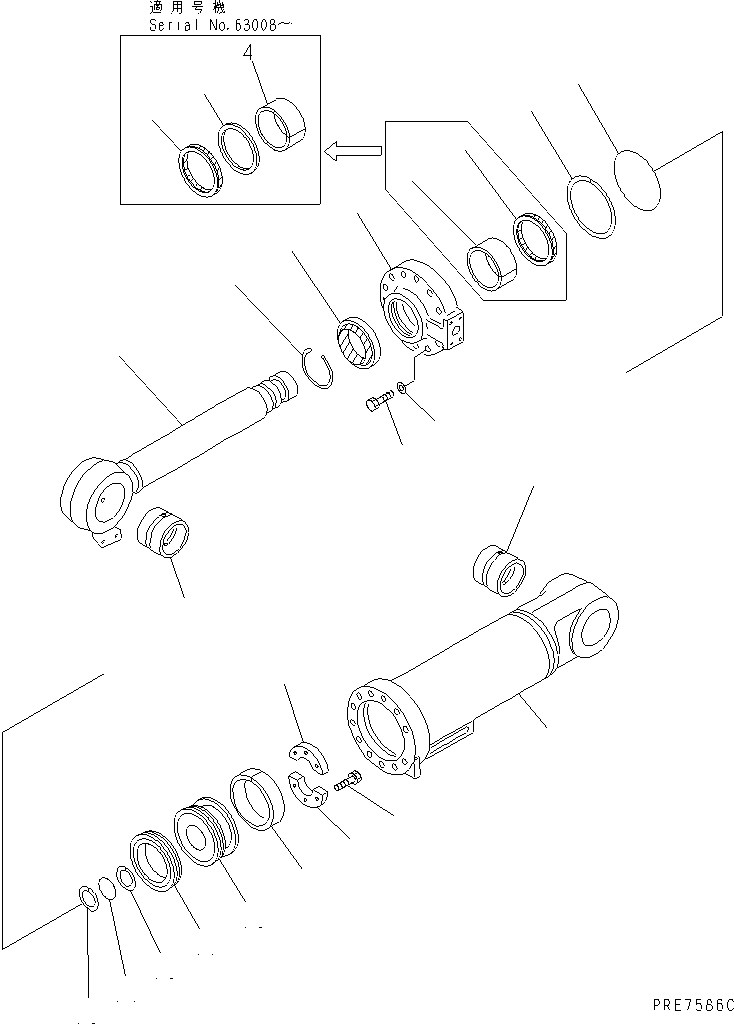 Wheel Loaders Komatsu / WA400-3-H S/N 63001-UP(wa400-7r) / DUMP CYLINDER(420100 : Y1620-11A0)