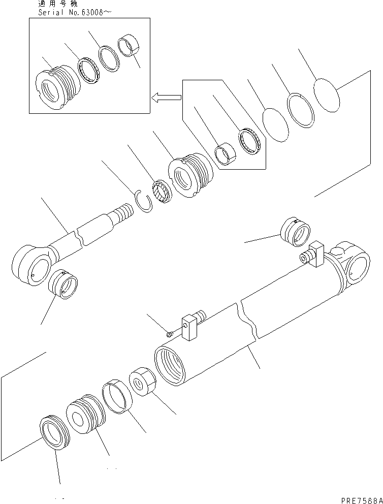 Wheel Loaders Komatsu / WA400-3-H S/N 63001-UP(wa400-7r) / STEERING CYLINDER(#63001-64100)(420110 : Y1622-01A0)