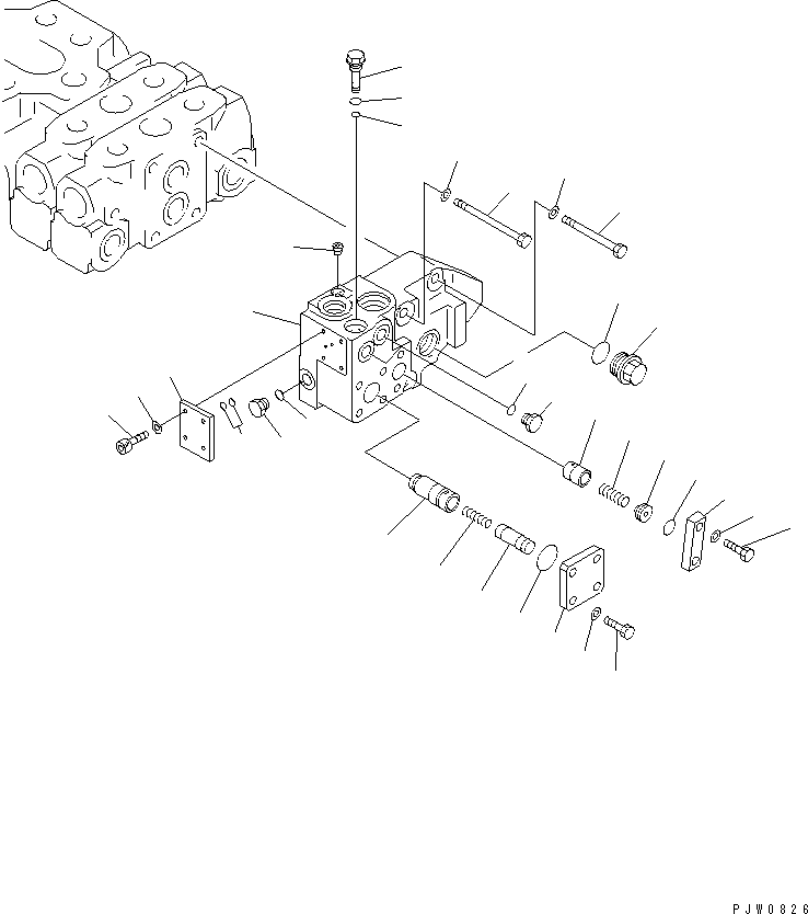 Wheel Loaders Komatsu / WA400-3-H S/N 63001-UP(wa400-7r) / CONTROL VALVE (4-SPOOL) (3/4)(420280 : Y1664-03A0)