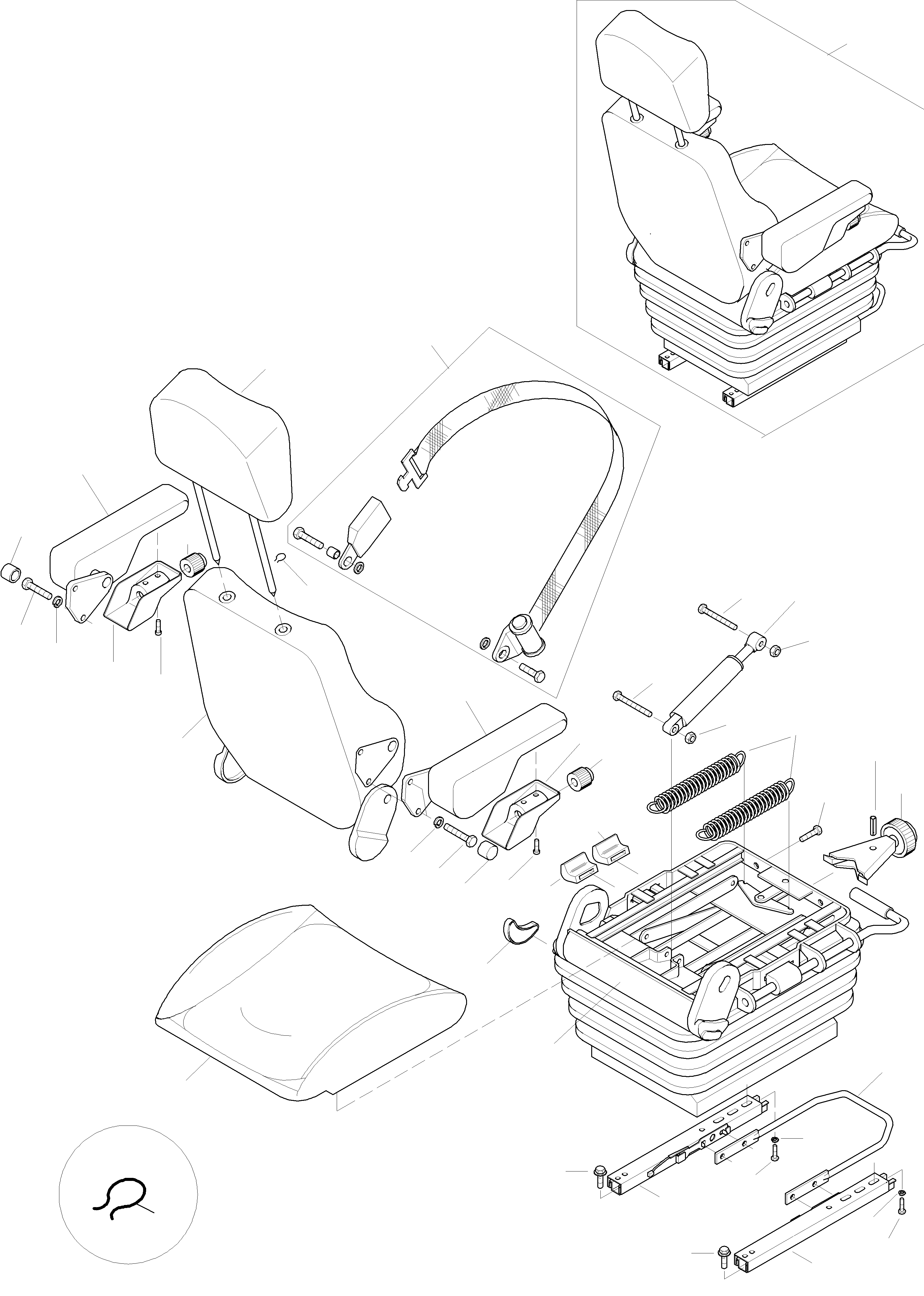 Wheel Loaders Komatsu / WA420-3 S/N WA420H30051-30296(wa420_3) / DRIVERS SEAT, ATTACHING PARTS(11-27|a : K0238)