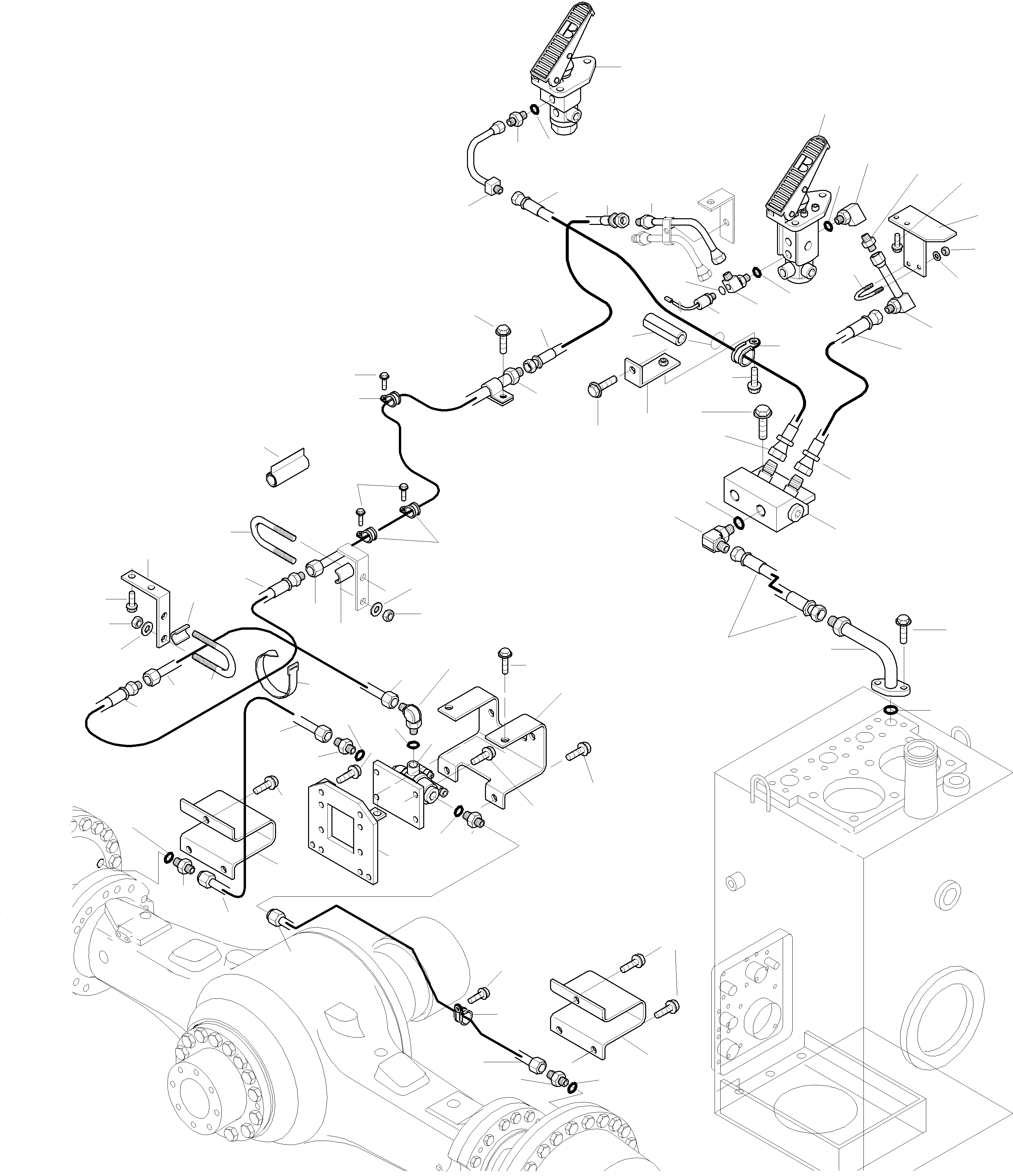 Wheel Loaders Komatsu / WA420-3 S/N WA420H30051-30296(wa420_3) / BRAKE PIPING, REAR AXLE(09-02|a : K0602)