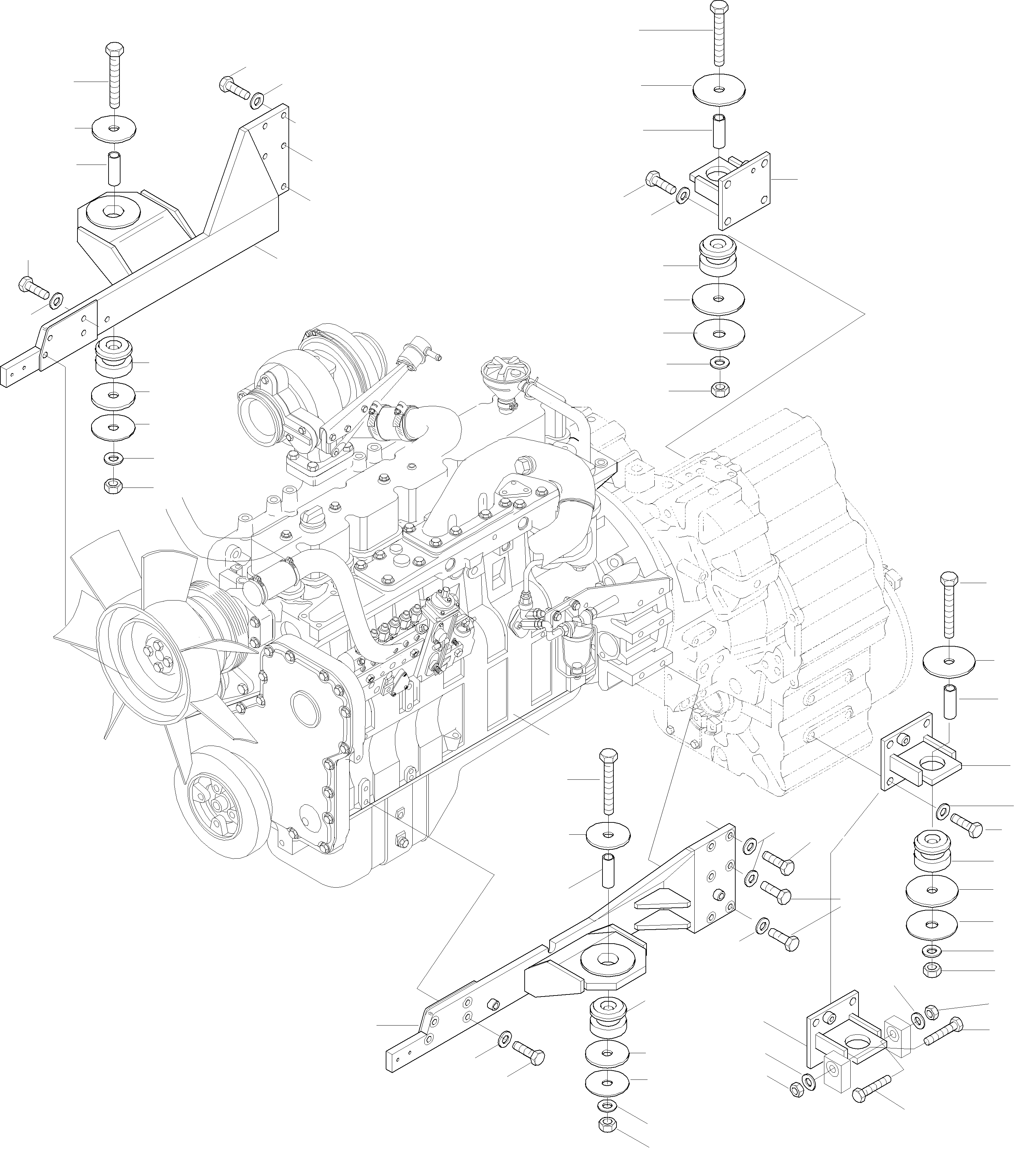 Wheel Loaders Komatsu / WA420-3 active S/N WA420H30297 - Up(wa420_3a) / ENGINE, ENGINE MOUNTING(01-01 : GJ2K1732)