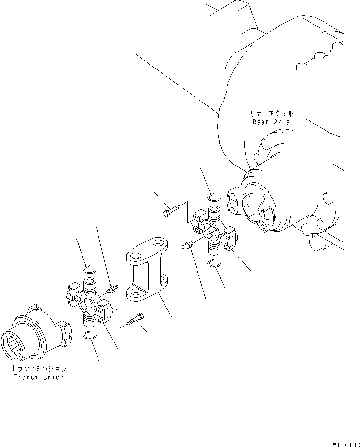 Wheel Loaders Komatsu / WA430-6 S/N 65001-65500 (ecot3, For North America)(wa430-0c) / DRIVE SHAFT (REAR)(#65001-)(150030 : F4200-03A0)