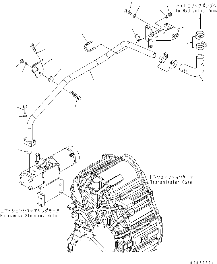 Wheel Loaders Komatsu / WA430-6 S/N 65001-65500 (ecot3, For North America)(wa430-0c) / TORQUE CONVERTER AND TRANSMISSION (SUCTION LINE) (FOR EMERGENCY STEERING)(#65001-)(150110 : F4300-07A1)