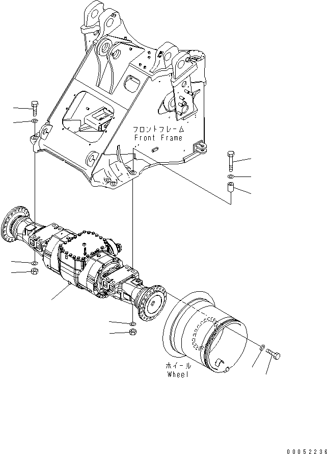 Wheel Loaders Komatsu / WA430-6 S/N 65001-65500 (ecot3, For North America)(wa430-0c) / FRONT AXLE MOUNTING(#65001-)(150360 : F4400-01A0)