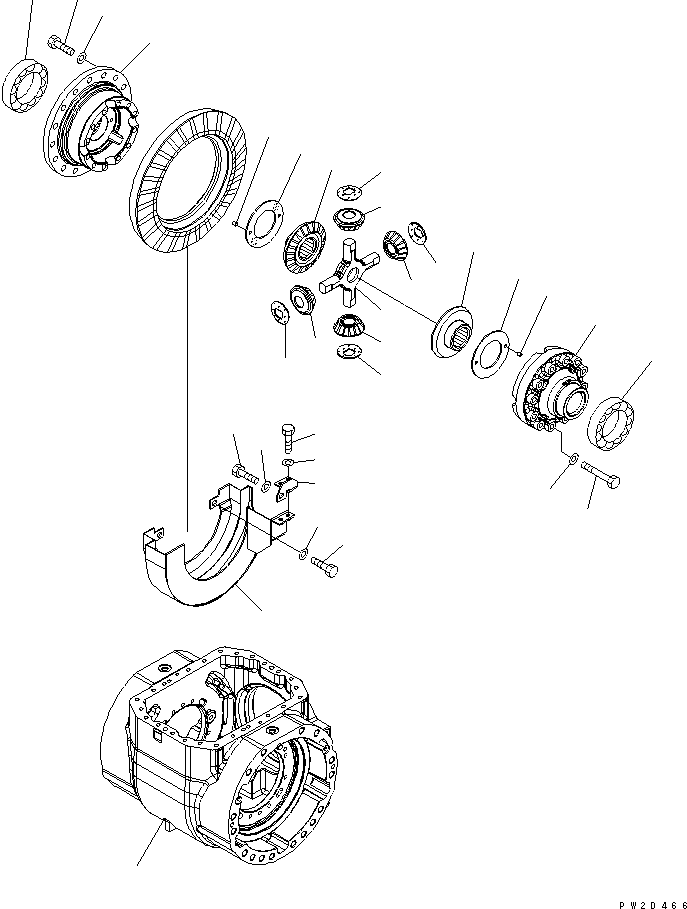 Wheel Loaders Komatsu / WA430-6 S/N 65001-65500 (ecot3, For North America)(wa430-0c) / FRONT AXLE (DIFFERENTIAL ? 2/2)(#65001-)(150410 : F4400-54A0)