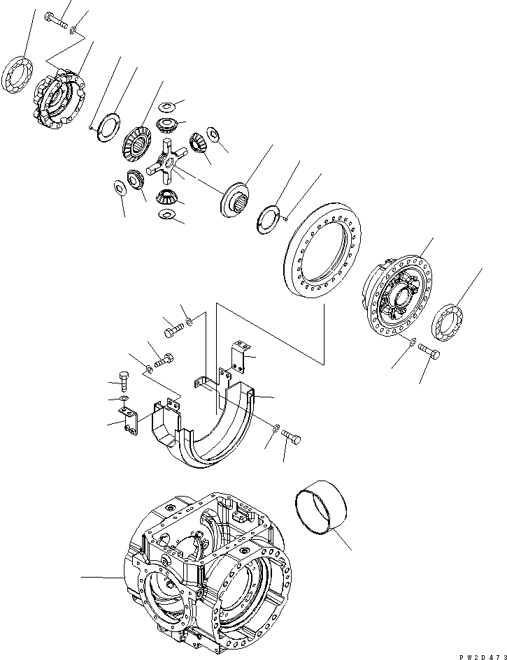 Wheel Loaders Komatsu / WA430-6 S/N 65001-65500 (ecot3, For North America)(wa430-0c) / REAR AXLE (DIFFERENTIAL ? 2/2)(#65001-)(150520 : F4500-55A0)
