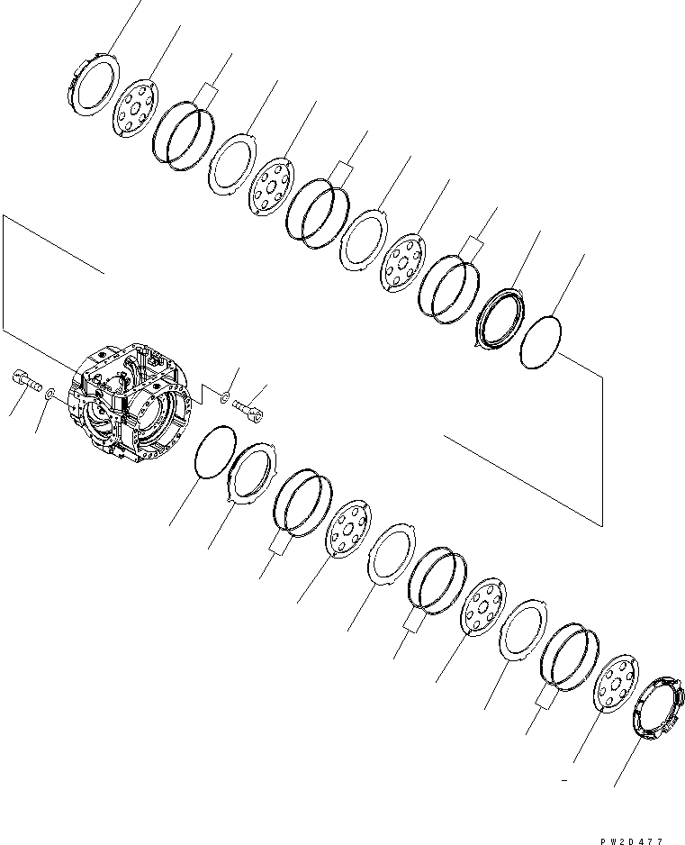 Wheel Loaders Komatsu / WA430-6 S/N 65001-65500 (ecot3, For North America)(wa430-0c) / REAR AXLE (BRAKE)(#65001-)(150560 : F4500-57A0)