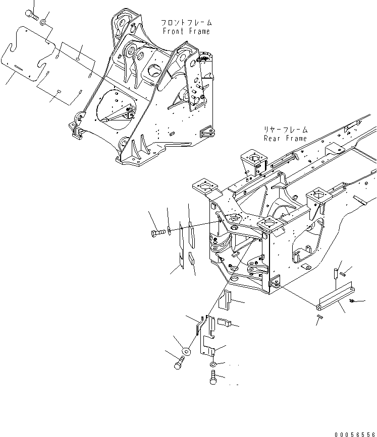 Wheel Loaders Komatsu / WA430-6 S/N 65001-65500 (ecot3, For North America)(wa430-0c) / BAR LOCK AND COVER (FRONT COVER AND HINGE COVER) (FOR 3 SPOOL VALVE) (AUTO GREASE LUBRICATION ?VOGEL)(#65001-)(210100 : J4190-01A6)