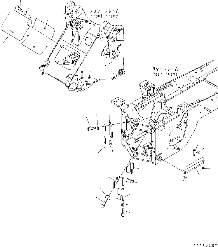 Wheel Loaders Komatsu / WA430-6 S/N 65001-65500 (ecot3, For North America)(wa430-0c) / BAR LOCK AND COVER (FRONT COVER AND HINGE COVER) (FOR 2 SPOOL VALVE) (AUTO GREASE LUBRICATION ?VOGEL)(#65001-)(210110 : J4190-01A7)