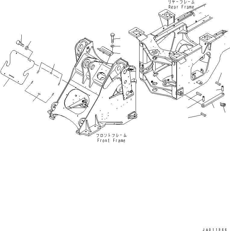 Wheel Loaders Komatsu / WA430-6 S/N 65001-65500 (ecot3, For North America)(wa430-0c) / BAR LOCK AND COVER (FRONT COVER) (FOR 3 SPOOL VALVE) (FOR NORTH AMERICA)(#65001-)(210150 : J4190-01C5)